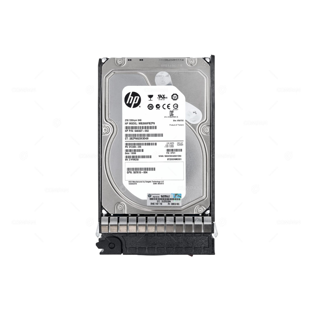 508010-001  HP HARD DRIVE 2TB 7.2K 6G DP SAS 3.5 LFF HOT-SWAP
